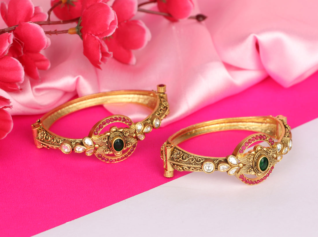 Stylish Bracelet for Women & Girls with Golden Finish Brass Kada | Perfect for Everyday Wear & Parties