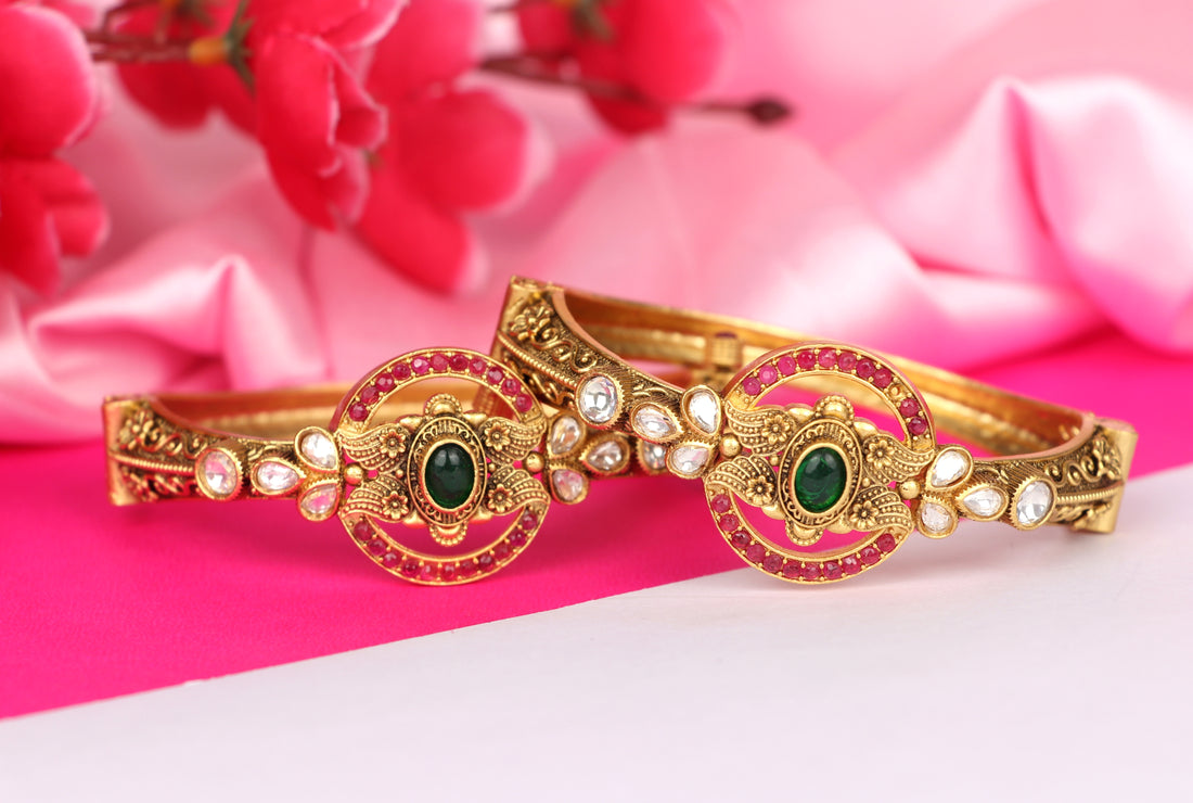 Stylish Bracelet for Women & Girls with Golden Finish Brass Kada | Perfect for Everyday Wear & Parties