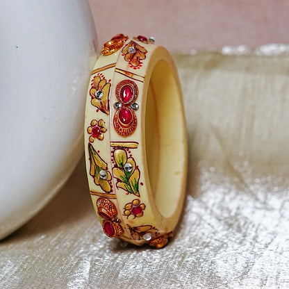 Traditional Meenakari Work Acrylic Kada Bangle for Women (Pack of 2)