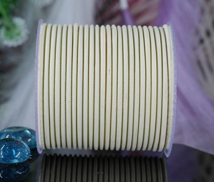 Cream Color Plain Matte Metal Bangles for Women & Girls (Pack of 24)