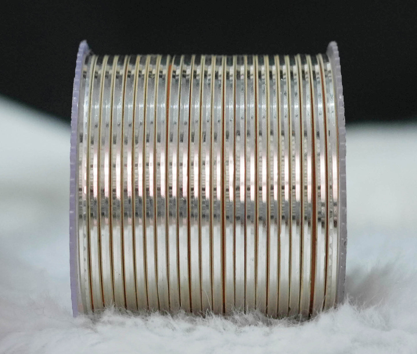 Cream Color Glossy Metal Bangle for Women & Girls (Pack of 24)