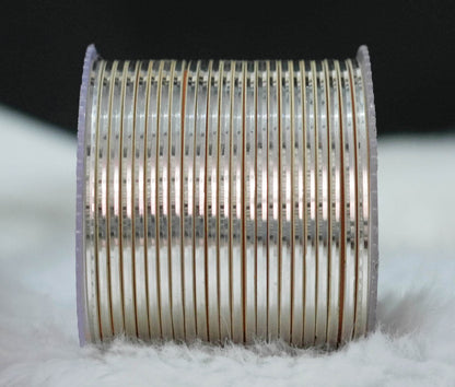 Cream Color Glossy Metal Bangle for Women & Girls (Pack of 24)