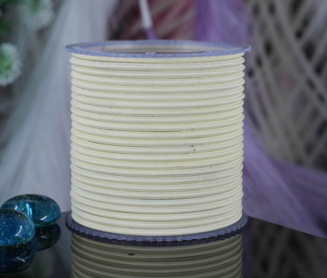 Cream Color Plain Matte Metal Bangles for Women & Girls (Pack of 24)