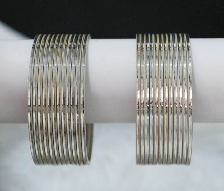 Cream Color Glossy Metal Bangle for Women & Girls (Pack of 24)