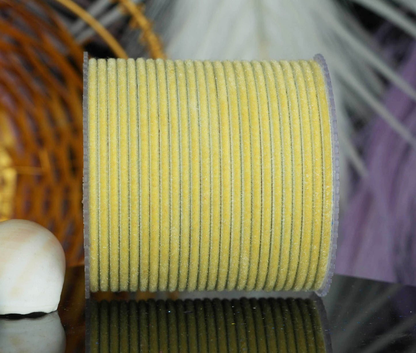 Cream Velvet Metal Bangles for Women & Girls (Pack of 24)