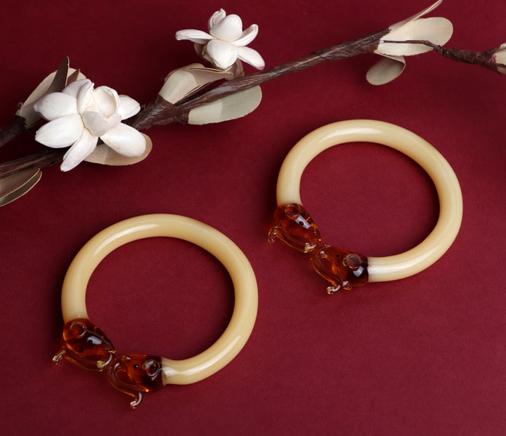 Stylish Multiple Color Glass Kada Elephant Design for Women & Girls | Glossy Finished & Unique Bangles for Ladies