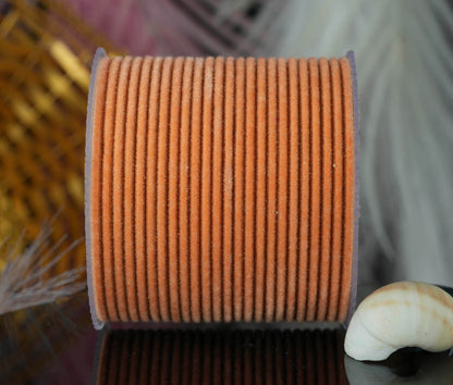 Peach Color Velvet Metal Bangles for Women & Girls (Pack of 24)