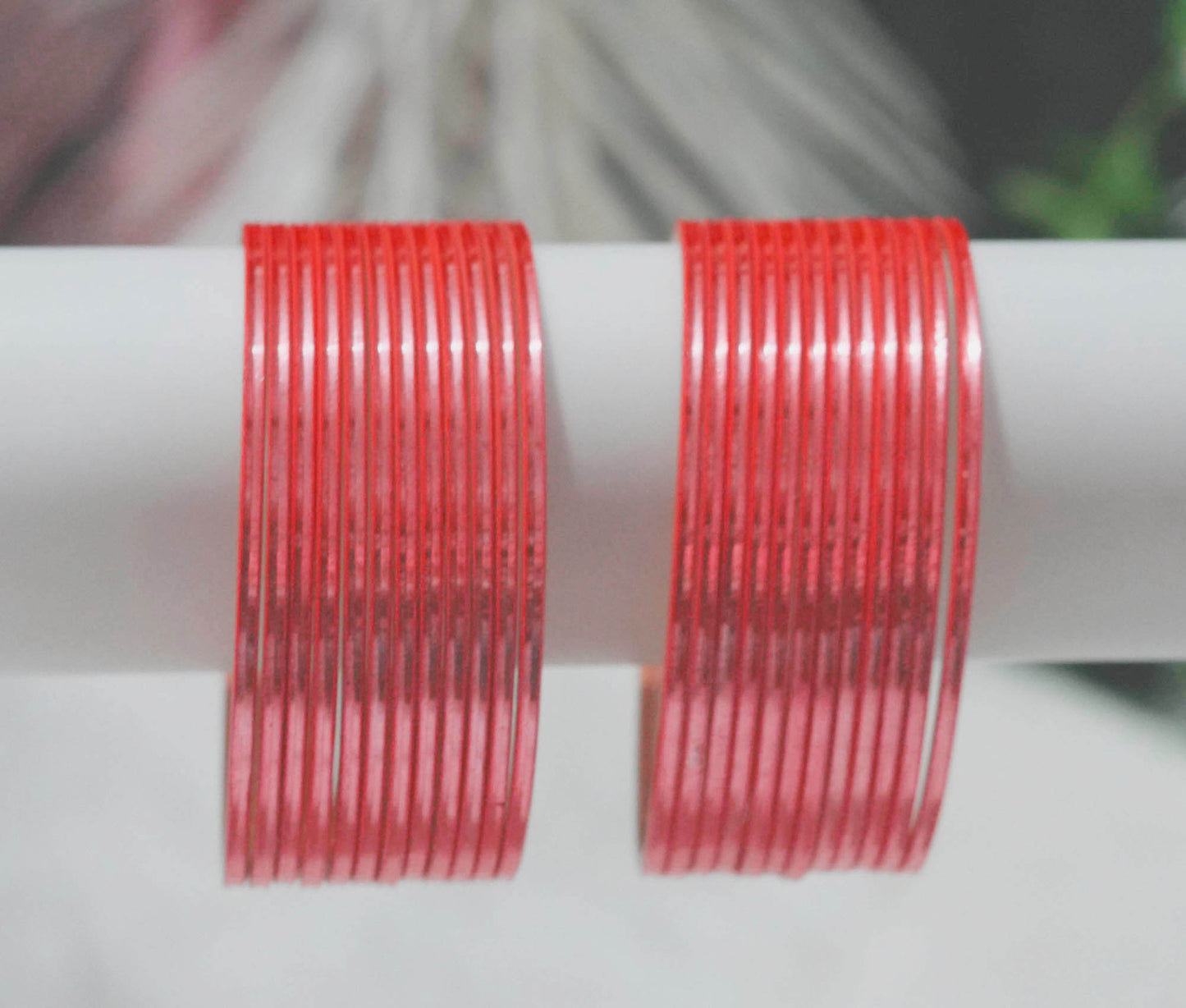 Peach Color Glossy Metal Bangle for Women & Girls (Pack of 24)