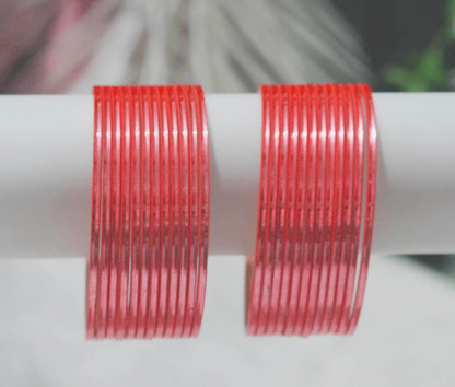 Peach Color Glossy Metal Bangle for Women & Girls (Pack of 24)