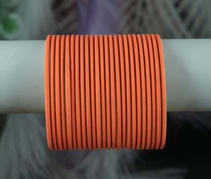Dark Peach Color Plain Matte Metal Bangles for Women & Girls (Pack of 24)