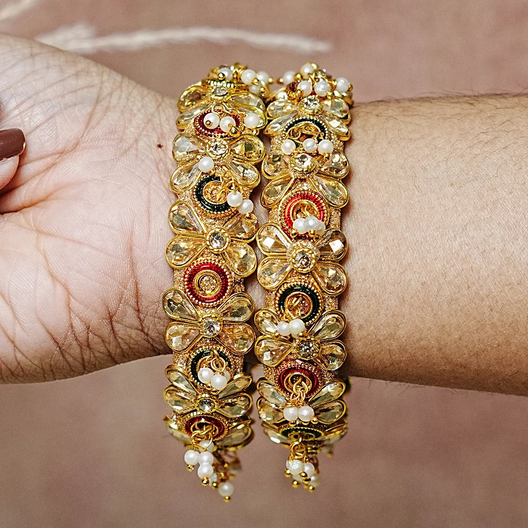 Premium Multicolor Glass Kada for Women (Pack of 2)