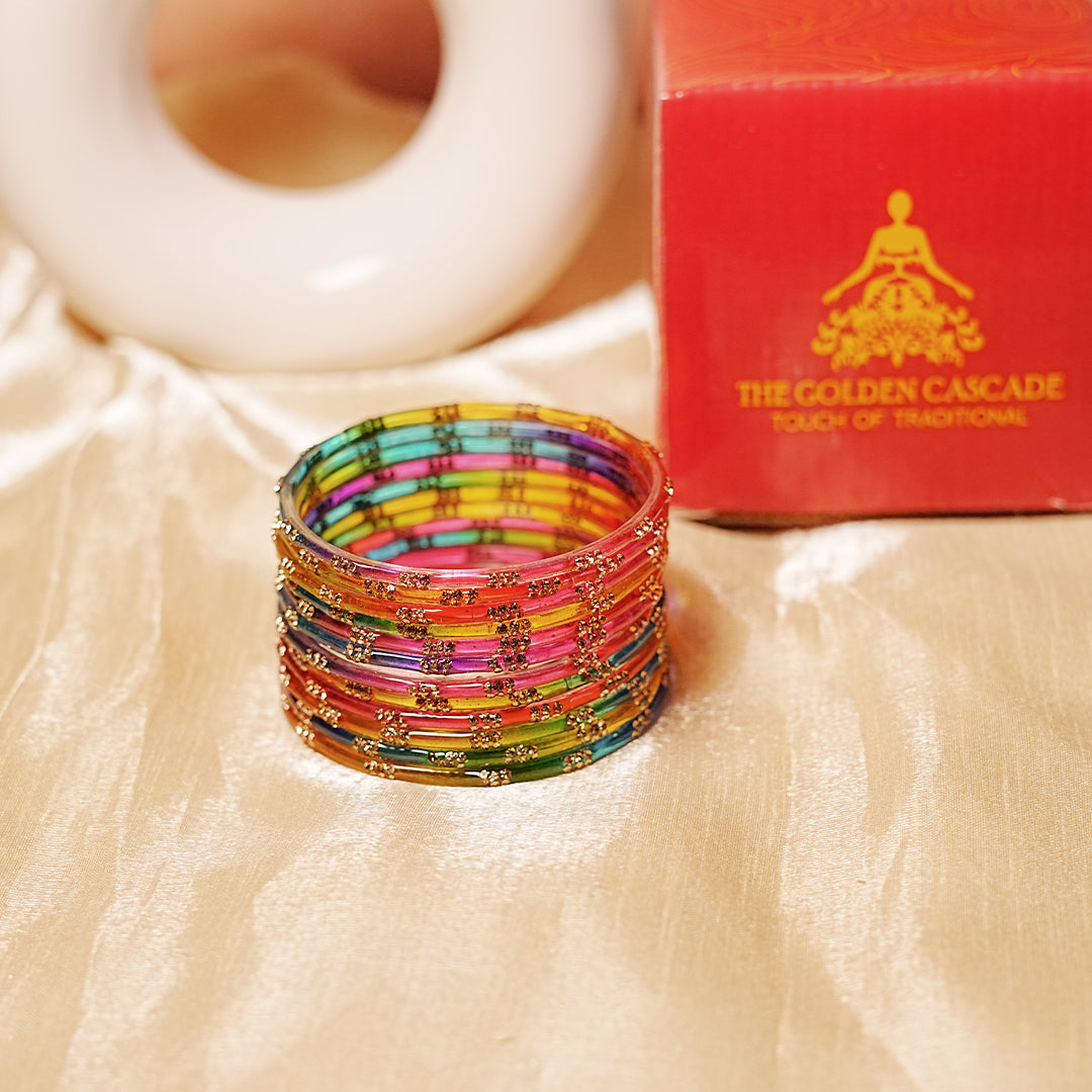 Beautiful Glass Bangles for Women & Girls (Pack of 12 Bangles)