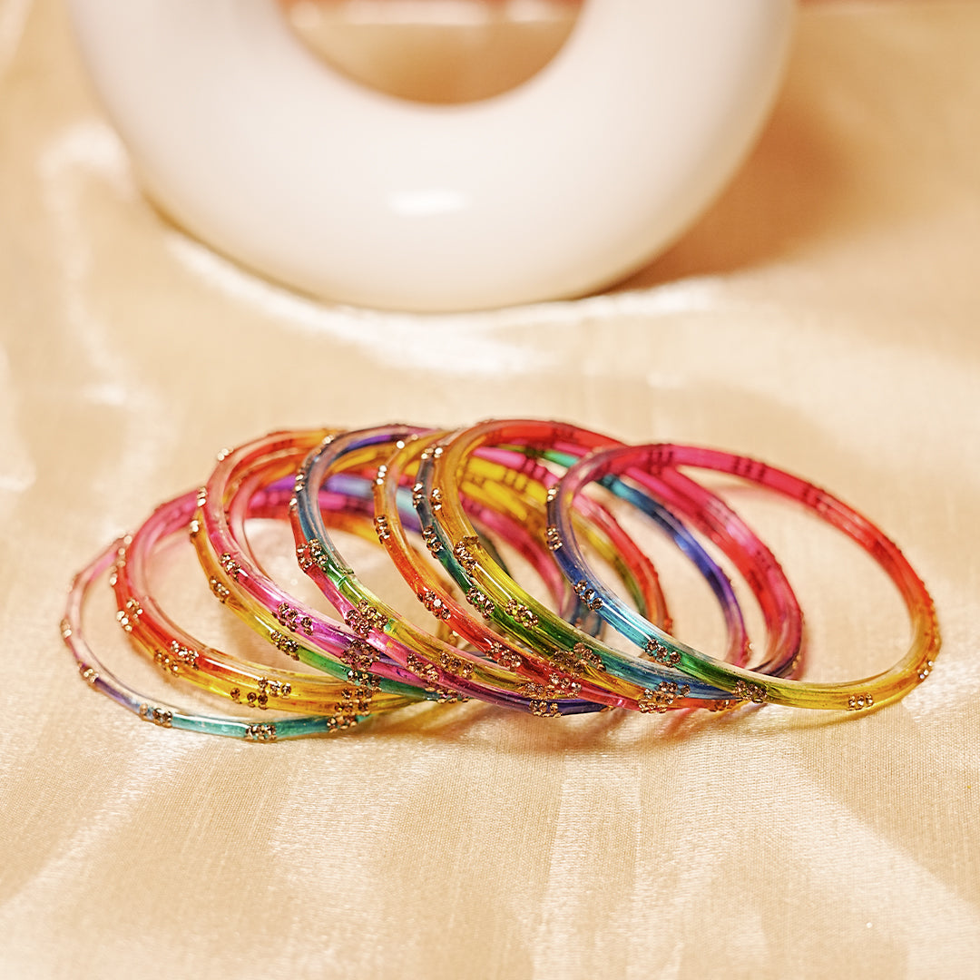 Beautiful Glass Bangles for Women & Girls (Pack of 12 Bangles)
