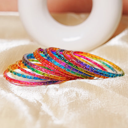 Raindrop Glass Bangle for Women (Pack of 12 Bangles)
