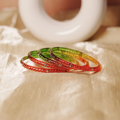 Stylish Glass Kada for Women & Girls (Pack of 4 Kada)