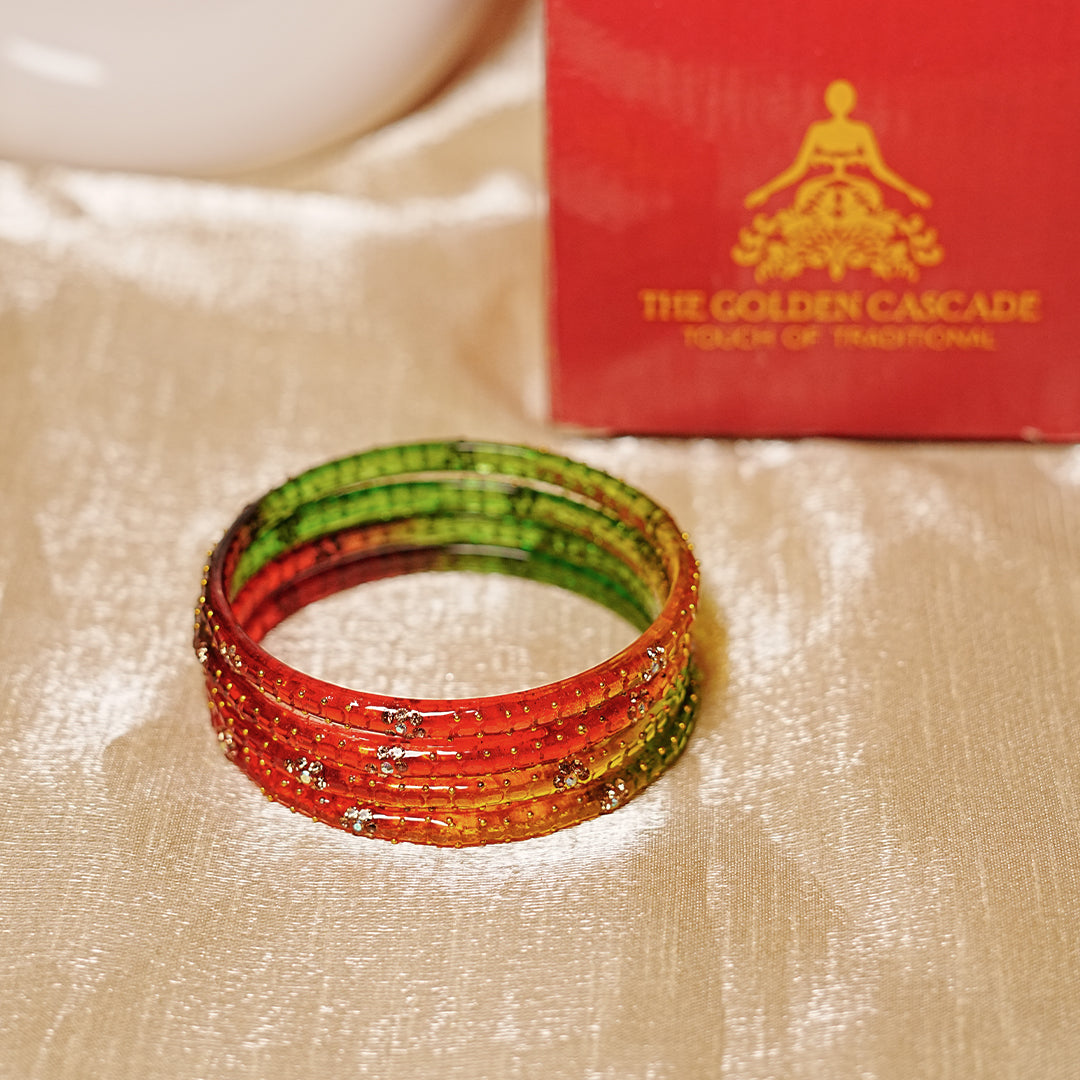 Stylish Glass Kada for Women & Girls (Pack of 4 Kada)