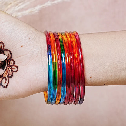 Trendy Acrylic Bangles Glossy & Smooth Finish for Women (Pack of 8)