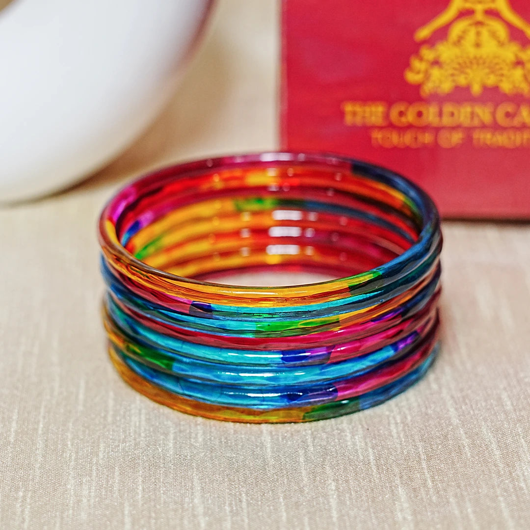 Trendy Acrylic Bangles Glossy & Smooth Finish for Women (Pack of 8)