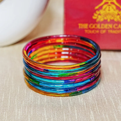 Trendy Acrylic Bangles Glossy & Smooth Finish for Women (Pack of 8)