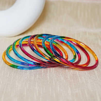 Trendy Acrylic Bangles Glossy & Smooth Finish for Women (Pack of 8)