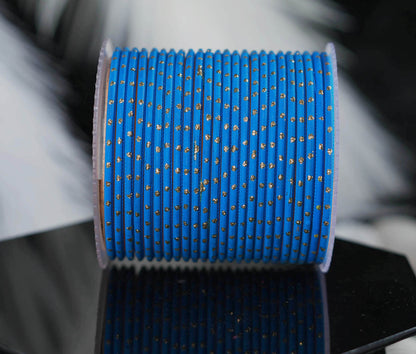 Firozi Dot Design Matte Finish Metal Bangle for Women & Girls (Pack of 24)