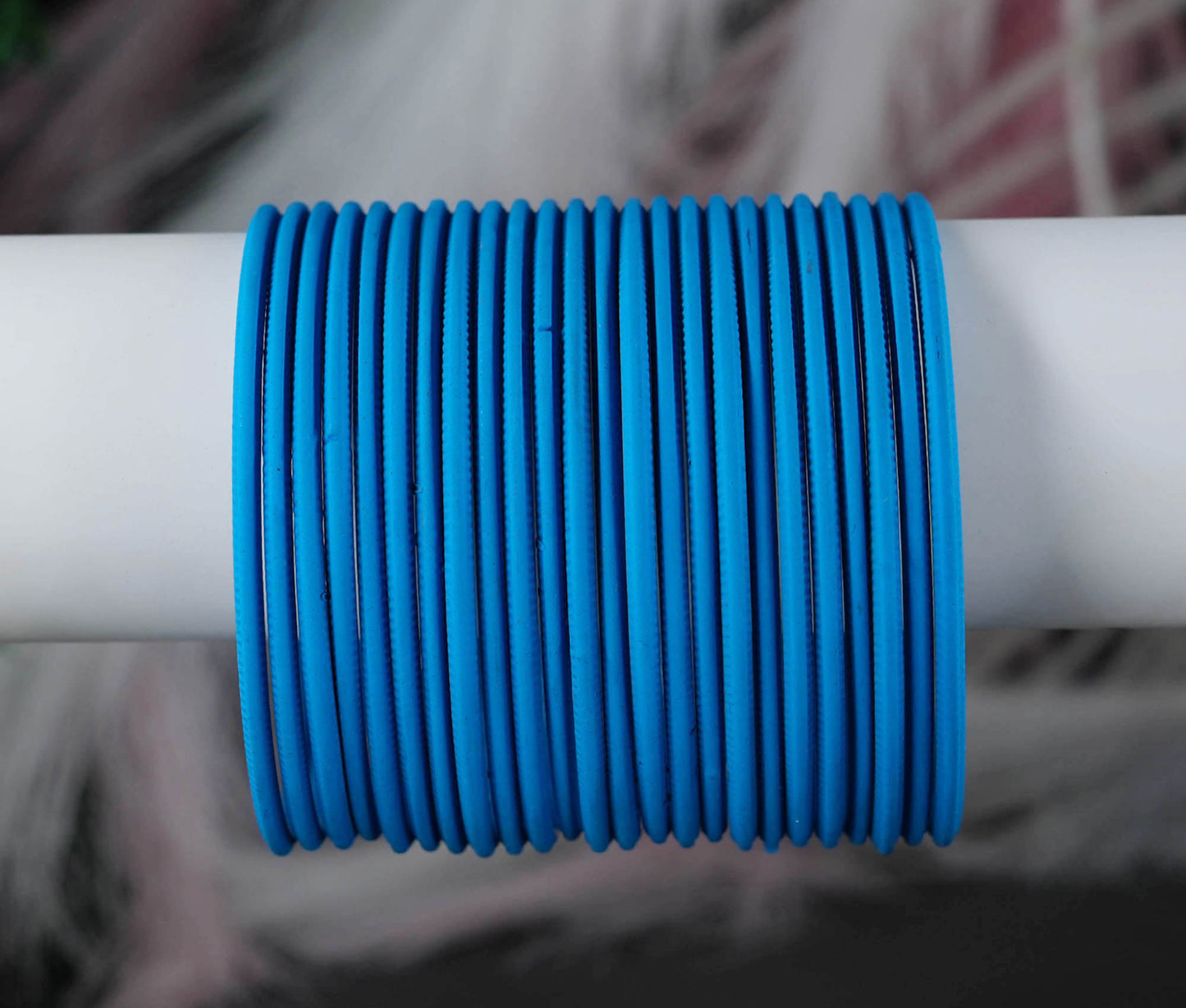 Firozi Color Plain Matte Metal Bangles for Women & Girls (Pack of 24)