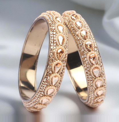 Glass Kada for Women & Girls – Kundan Studded Work (Pack of 2)