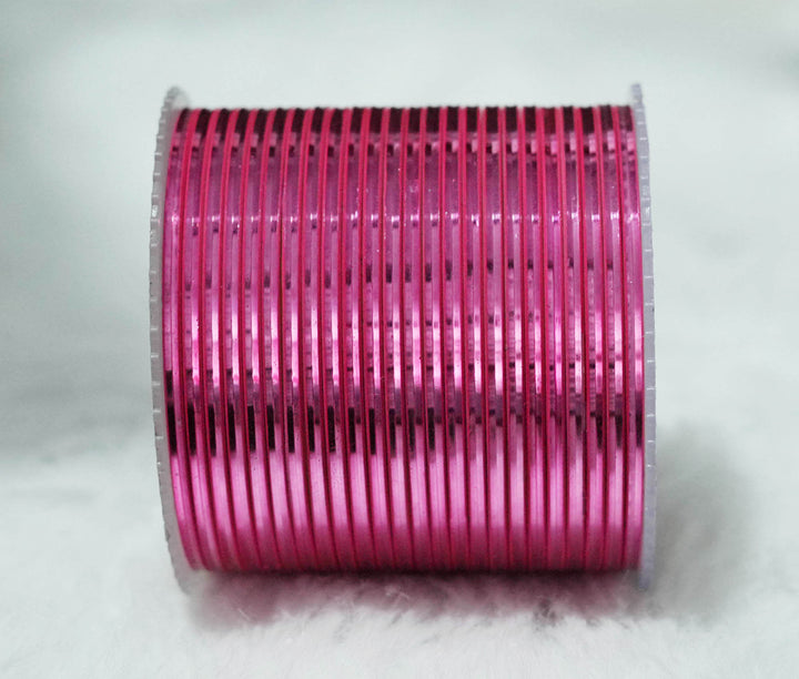 Gajari Color Glossy Metal Bangle for Women & Girls (Pack of 24)