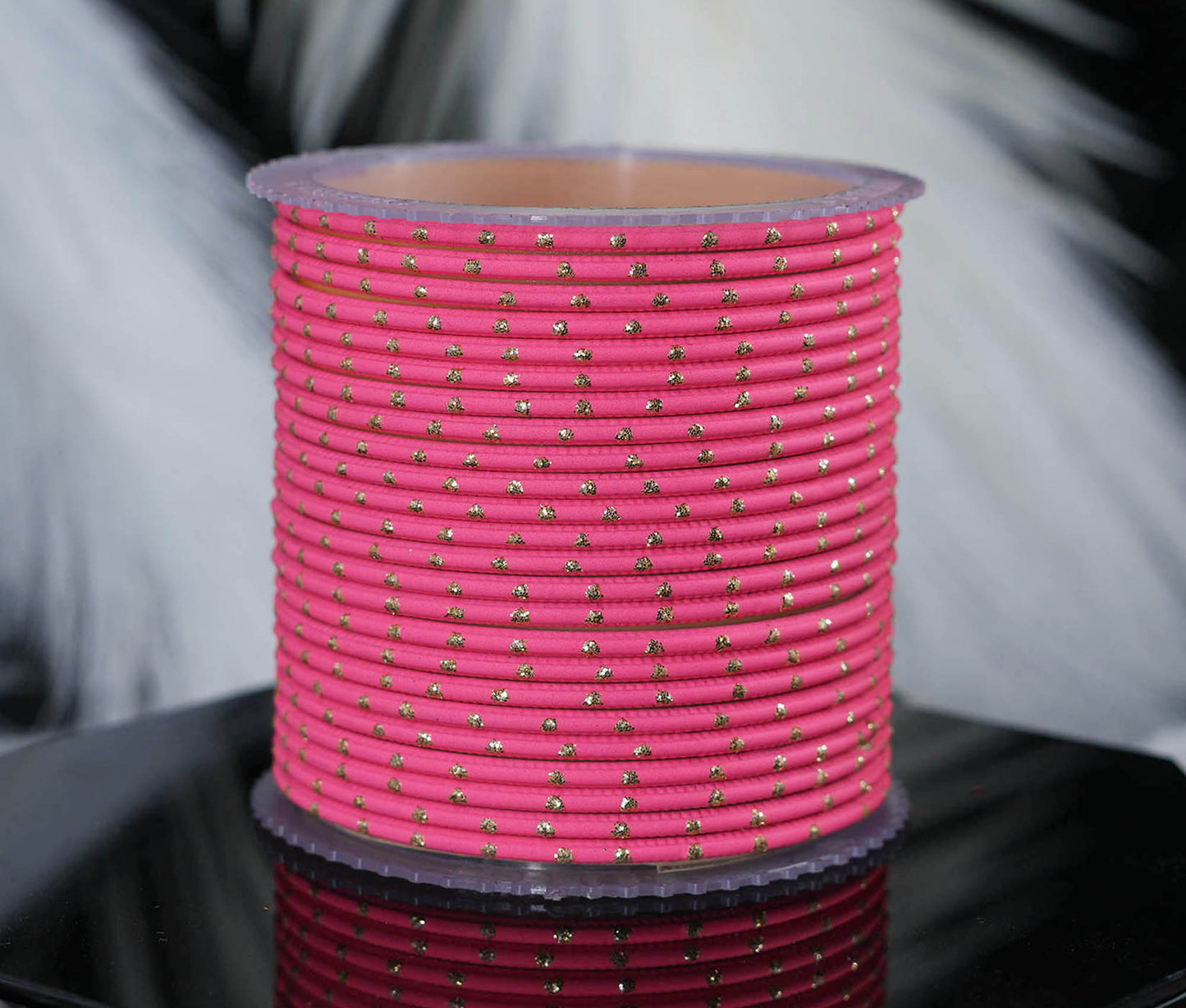 Gajari Dot Design Matte Finish Metal Bangle for Women & Girls (Pack of 24)