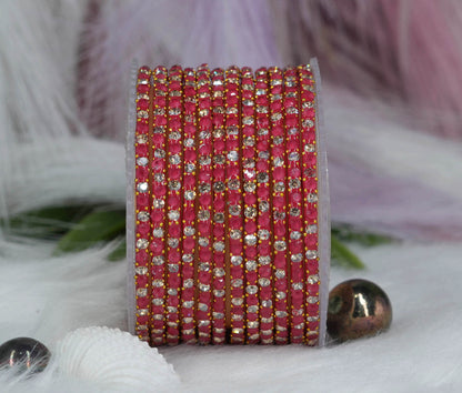 Glass Bangle with Beads Studded for Women & Girls (Pack 12 Bangles)