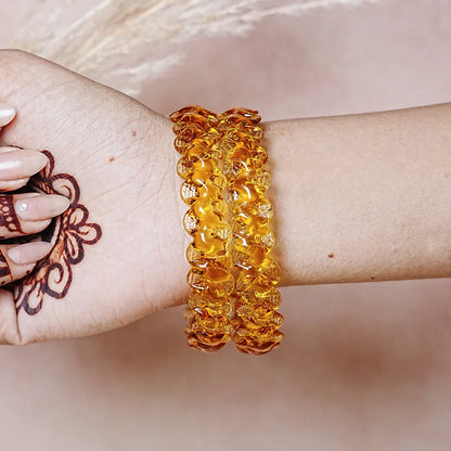 Unique Design "Sitara Glass Kada" Bangles with Glossy Finish for Women & Girls (Pack of 2)