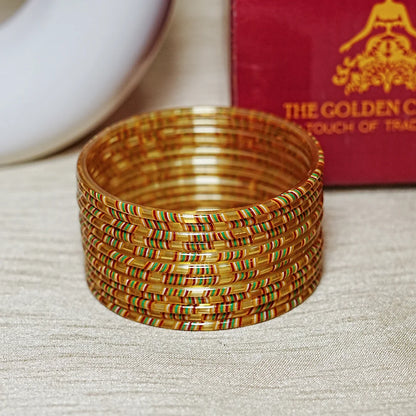 Women’s Printed Glass Bangles – Shiny & Smooth Finish (Pack of 12)