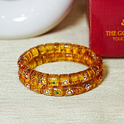 Stylish Cutting Design Printed Glass Kada for Women & Girls (Pack of 2)