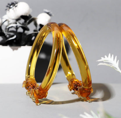 Multiple Color Elephant Design Glass Kada for Women & Girls (Pack of 2 Kada)