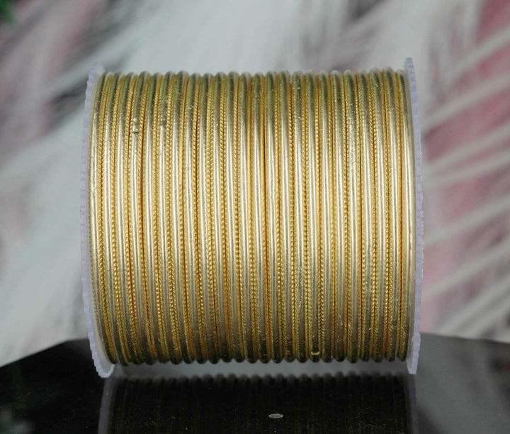 Golden Color Plain Matte Metal Bangles for Women & Girls (Pack of 24)
