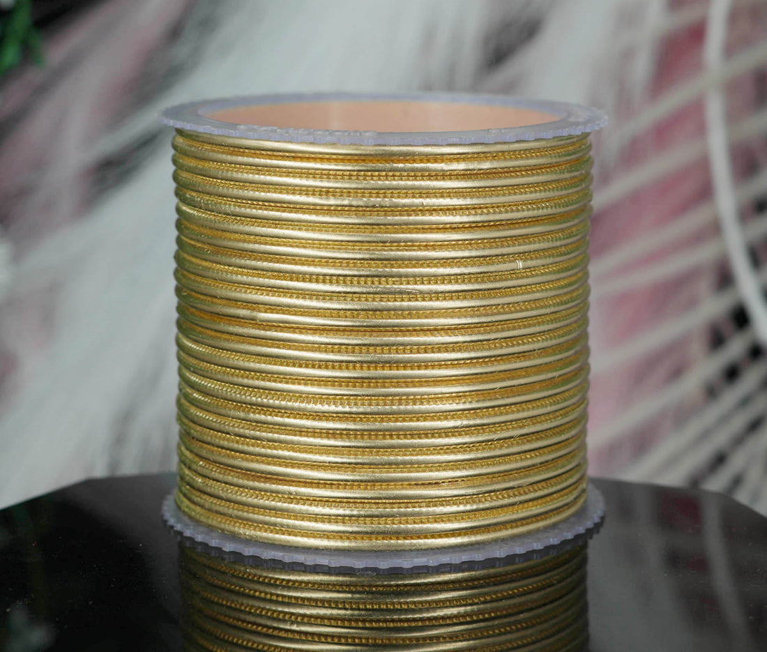 Golden Color Plain Matte Metal Bangles for Women & Girls (Pack of 24)