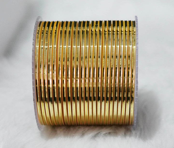 Golden Color Glossy Metal Bangle for Women & Girls (Pack of 24)
