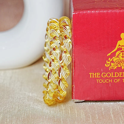 Glossy Finish Spiral Look Glass Kada Bangle for Women & Girls (Pack of 2)