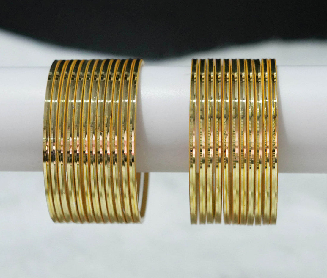 Golden Color Glossy Metal Bangle for Women & Girls (Pack of 24)