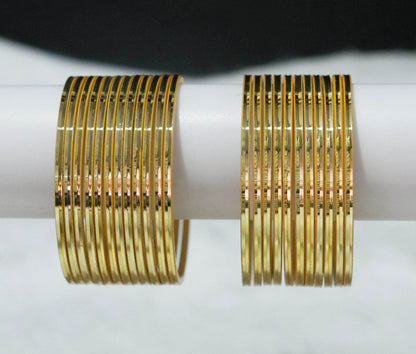 Golden Color Glossy Metal Bangle for Women & Girls (Pack of 24)