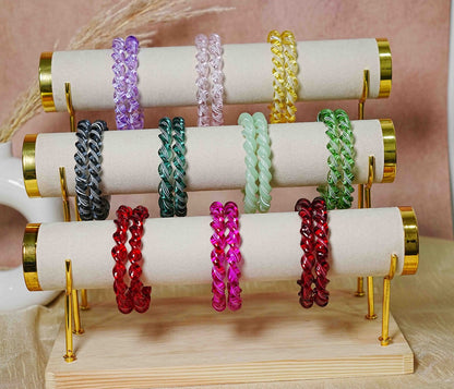 Glossy Finish Spiral Look Glass Kada Bangle for Women & Girls (Pack of 2)