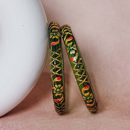 Traditional Glass Kada Bangle with Meenakari Work for Women & Girls (pack of 2 kada)