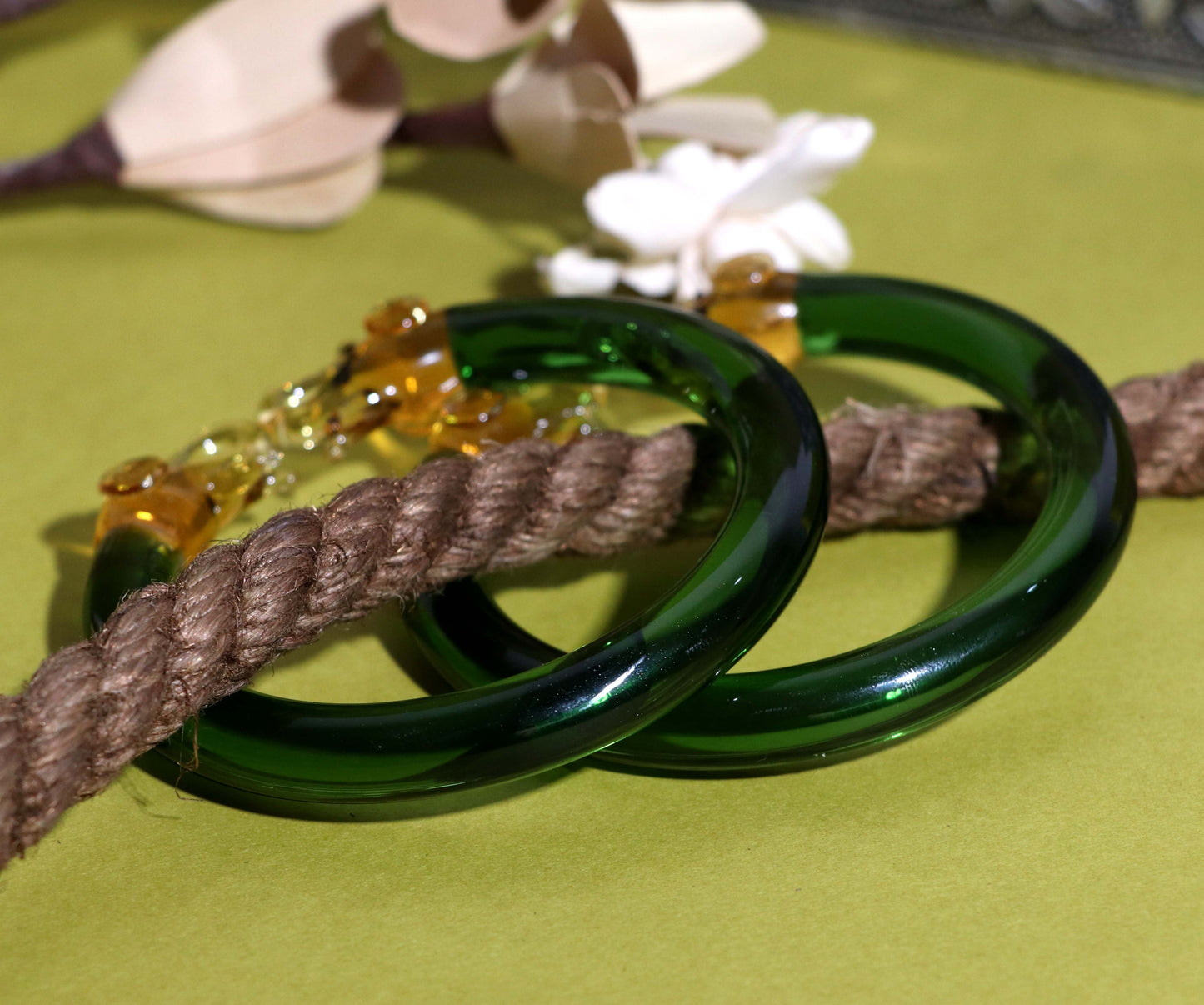 Multiple Color Elephant Design Glass Kada for Women & Girls (Pack of 2 Kada)