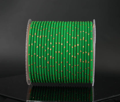 Green Dot Design Matte Finish Metal Bangle for Women & Girls (Pack of 24)