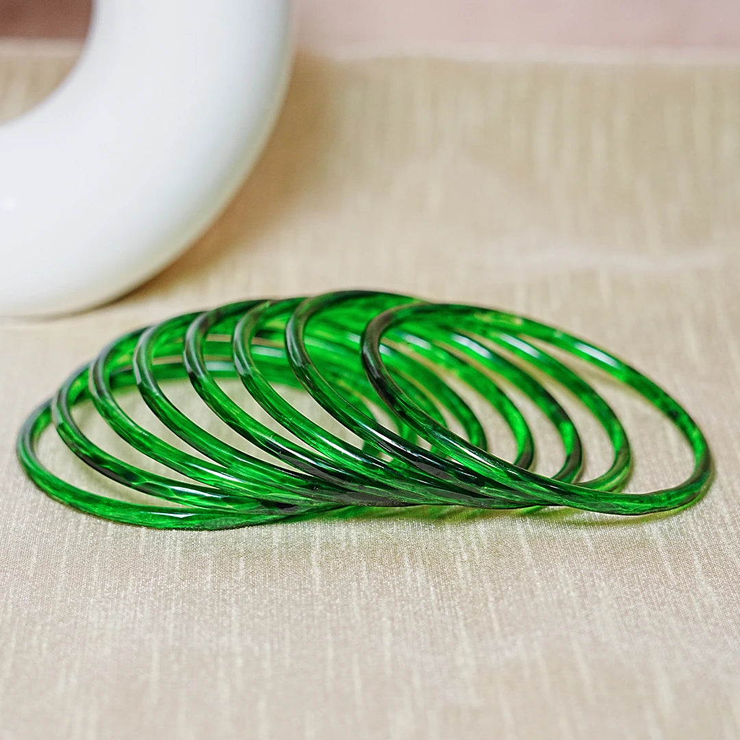 Trendy Acrylic Bangles Glossy & Smooth Finish for Women (Pack of 8)