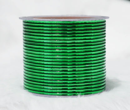 Green Color Glossy Metal Bangle for Women & Girls (Pack of 24)