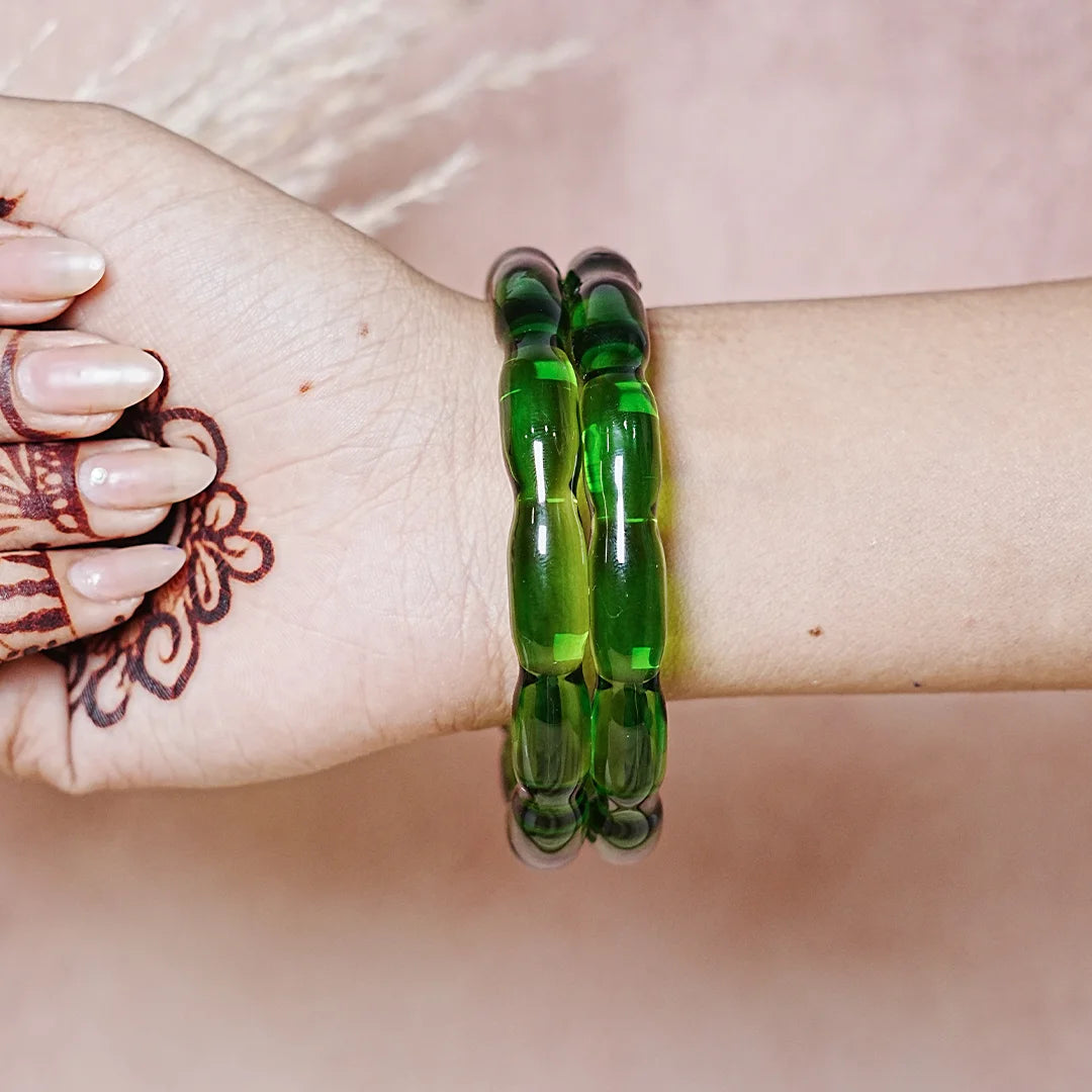 Glossy Finish 'Glosbe Glass Kada' Bangle for Women & Girls (Pack of 2)