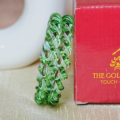 Glossy Finish Spiral Look Glass Kada Bangle for Women & Girls (Pack of 2)