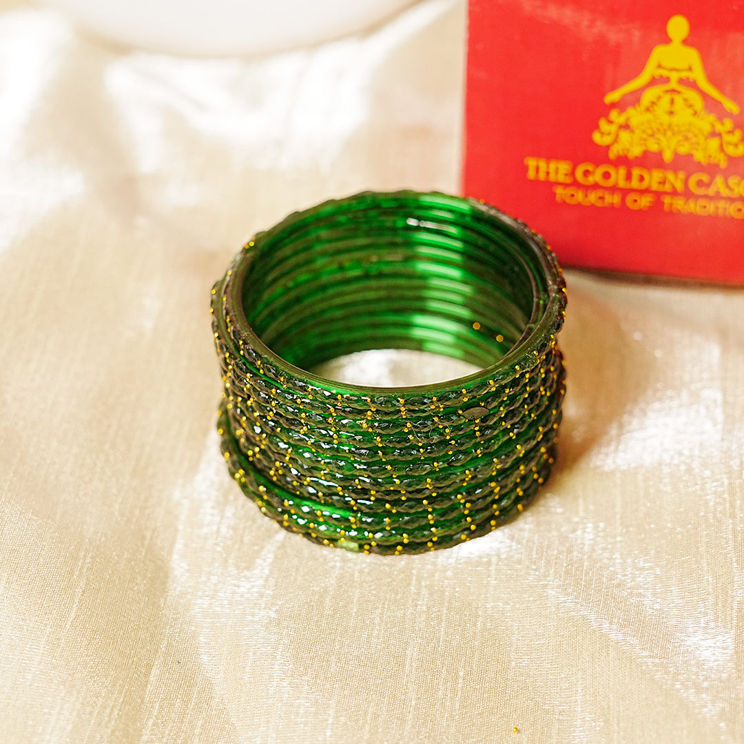Raindrop Glass Bangle for Women (Pack of 12 Bangles)