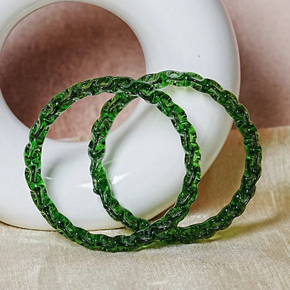 Unique Design "Sitara Glass Kada" Bangles with Glossy Finish for Women & Girls (Pack of 2)